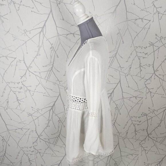 Goa by Japna White Eyelet Tie Front Beach Cover Cardigan - Picture 4 of 8